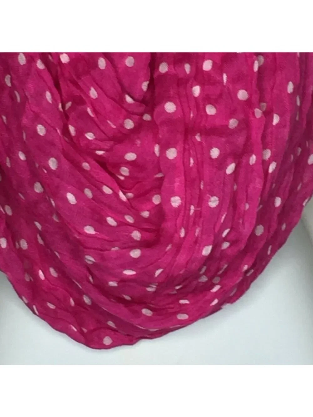 Womens Pink White Polka Dot Scarf Accessories Fashion One Size 38